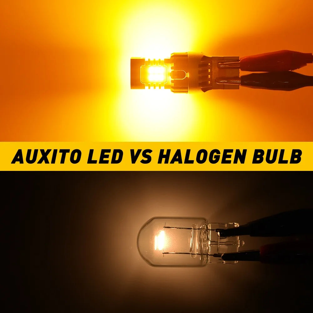 For Audi A3 Ford Focus Jeep Auxito 2PCS T20 7440 Bulb Canbus