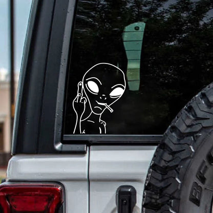 Hungmieh Stickers Funny Alien Personality Ufo Decals Laser Vinyl