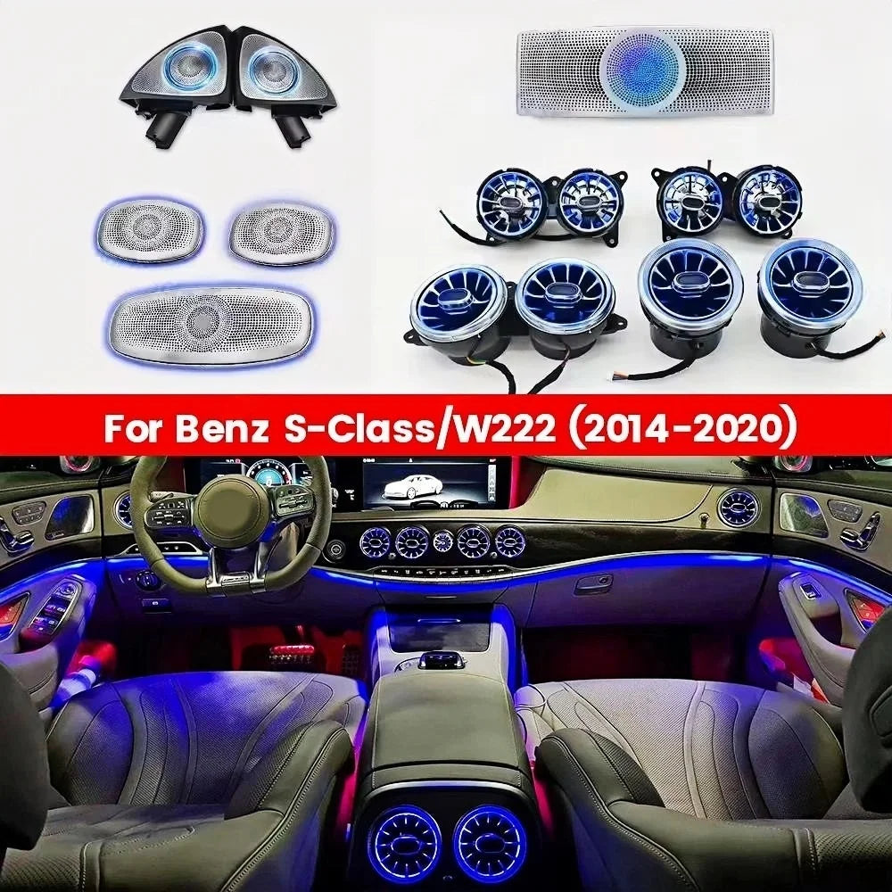 For Benz W222 S-Class S400 S450 Colors Ambient 4D Rotary Speaker