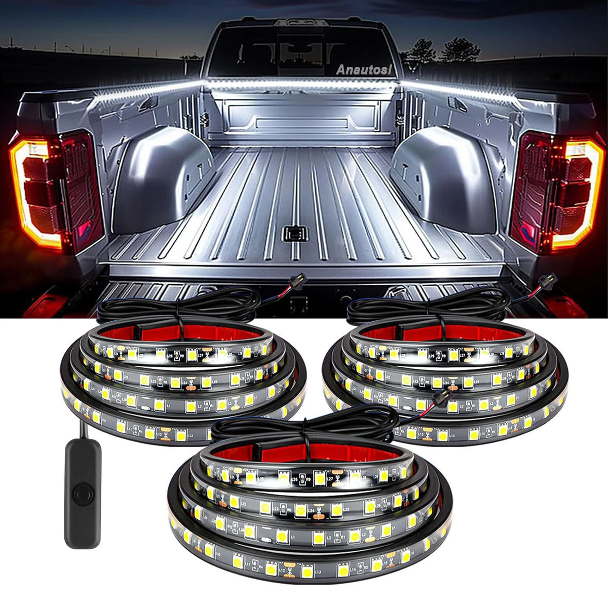 150CM 2IN1 White Truck Bed Strip 12V Waterproof Welcome