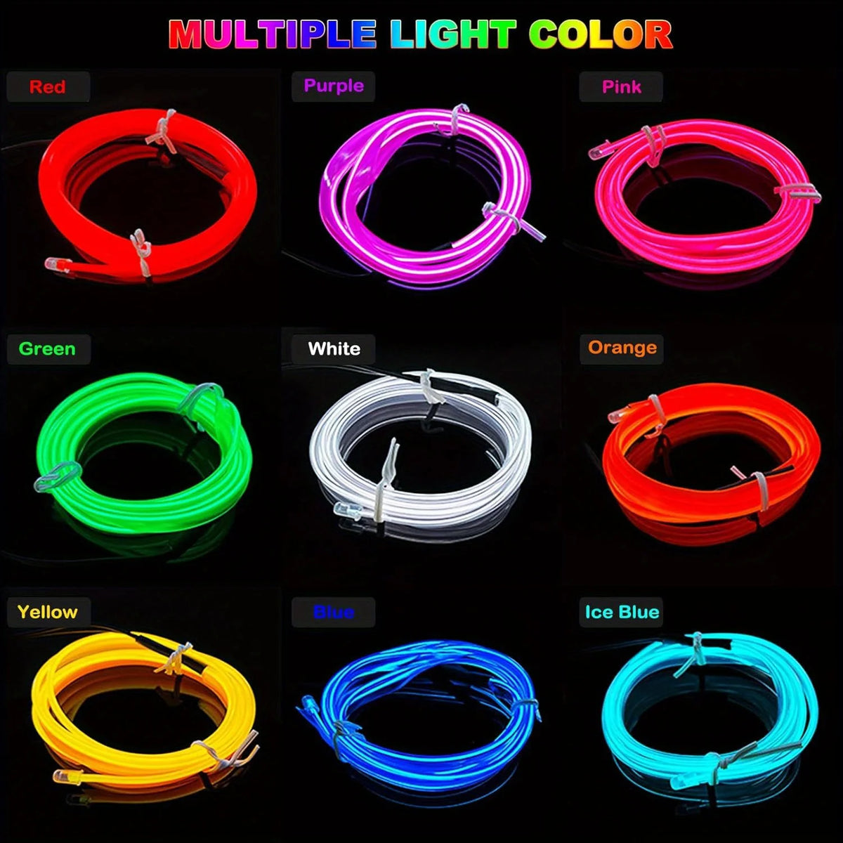 For Interior Strip 196.85inch USB Neon Ambient Lighting Kit