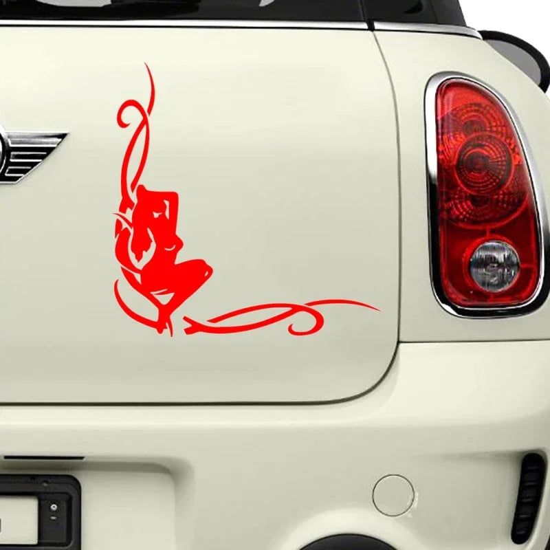 Personality Sticker Girl In Corner Glass Reflective Funny Decal