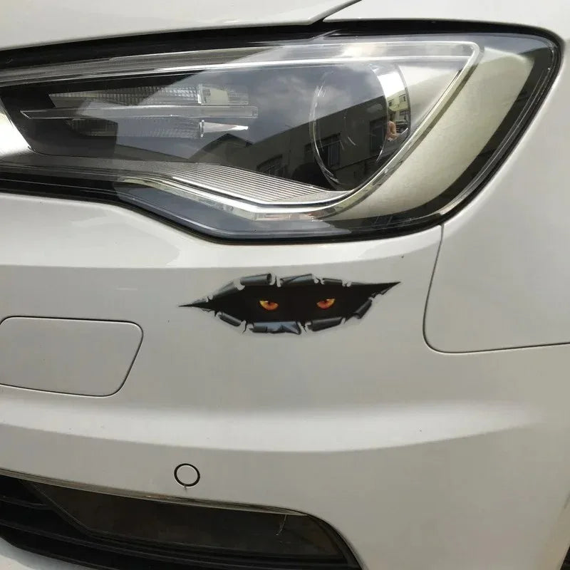 3D Simulation Peeping Cat Eye Sticker Body Dents Scratches