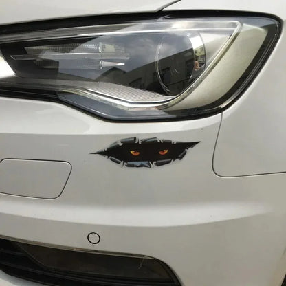 3D Simulation Peeping Cat Eye Sticker Body Dents Scratches