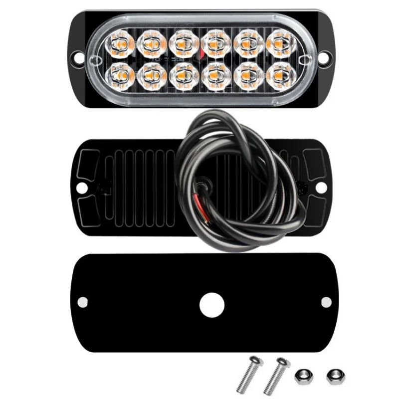 12 Strobe Side Warning Flashing Lightbar Truck Beacon Amber