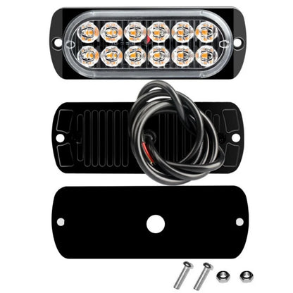 12 Strobe Side Warning Flashing Lightbar Truck Beacon Amber