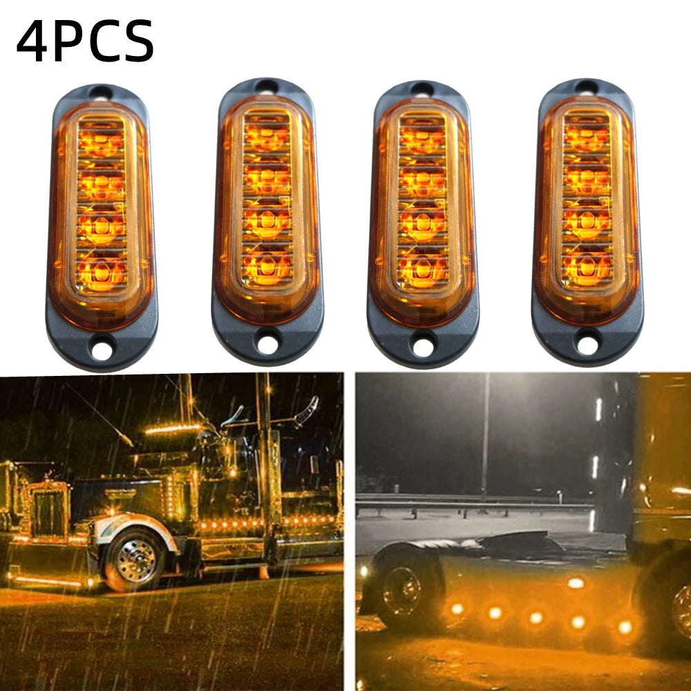 4PCS 12v-24v Side Marker Warning Tail External Trailer Truck