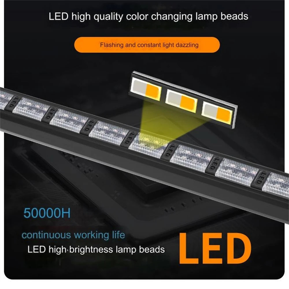 For Auto 2PCS Windshield Flasher 54LED Strobe Warning Bar Pickup