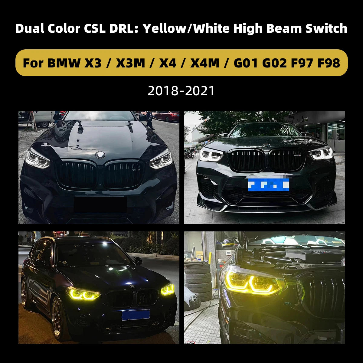 For BMW X3 X3M X4 X4M G01 G02 F97 F98 2018-2021 Dual Color Drl