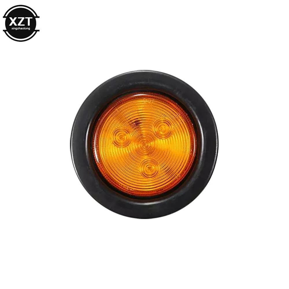 12V 24V 4LED Round Side Marker Orange Red Indicator