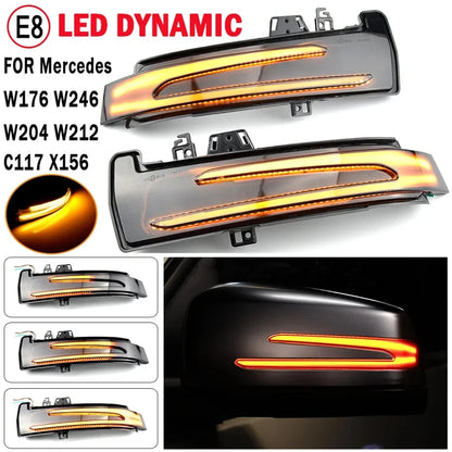 For Mercedes Benz W204 Cla A 2PCS Dynamic Blinker B C E S Gla Glk