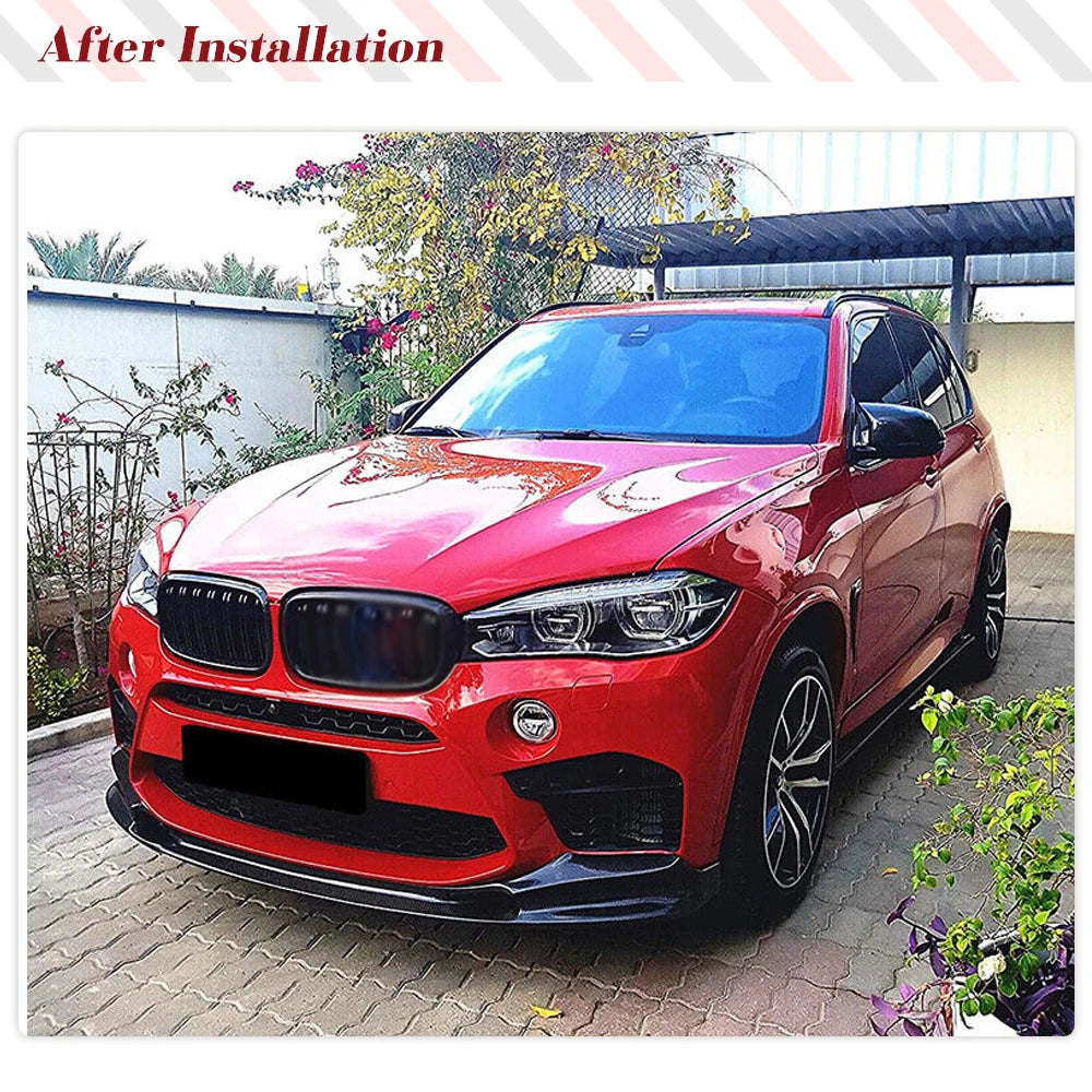 For BMW F85 X5M F86 X6M Carbon Fiber Front Bumper Lip 2015-2018