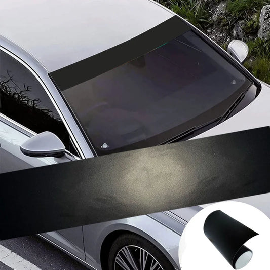 130x20cm Windscreen Sun Strip Sticker Matte Black Front