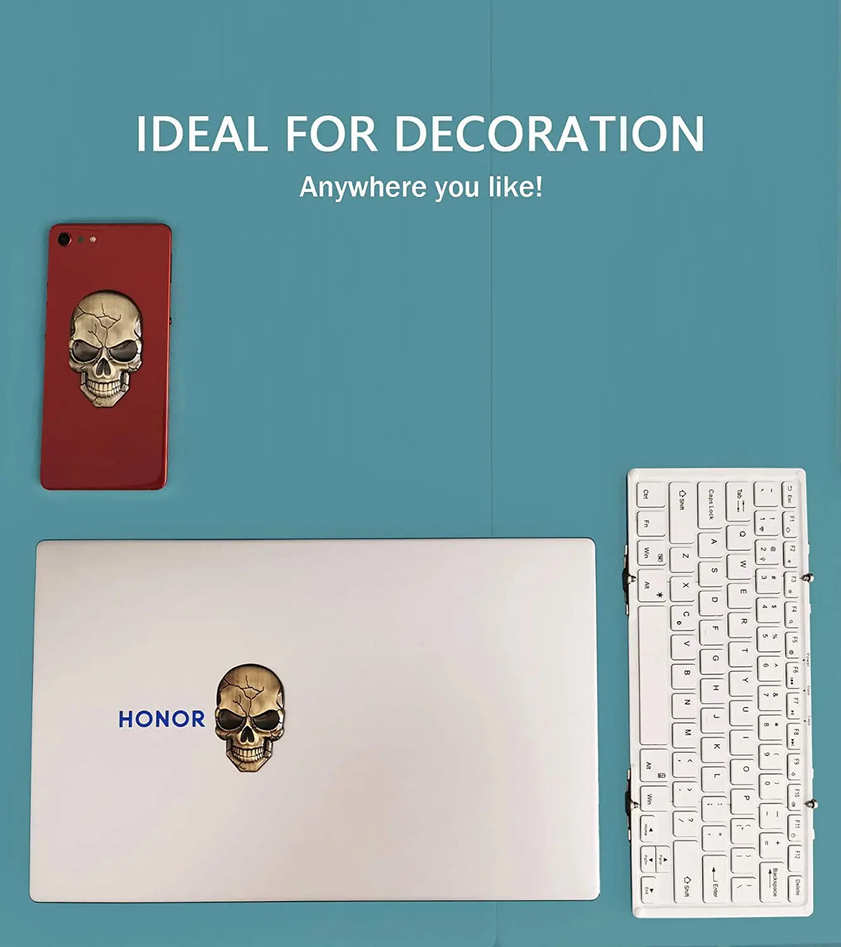 3D Metal Devil Skull Emblem Sticker Chrome Badge Bumper