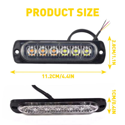 For Engineering Vehicles 8PCS Amber White 6LED Truck Emergency