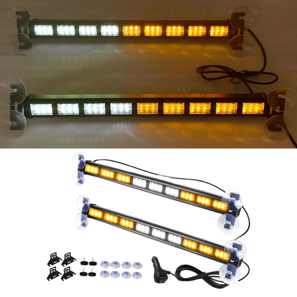 Fit Cars Trucks off-road Vehicles 1PC white+yellow 44CM 2x54led