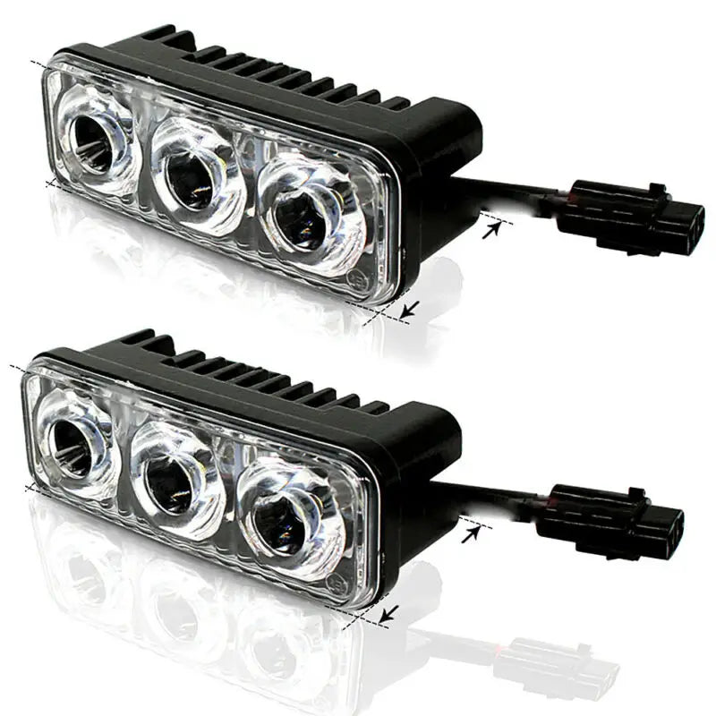 2PCS 3LED Super White Power Work 6000K 7000K Drl