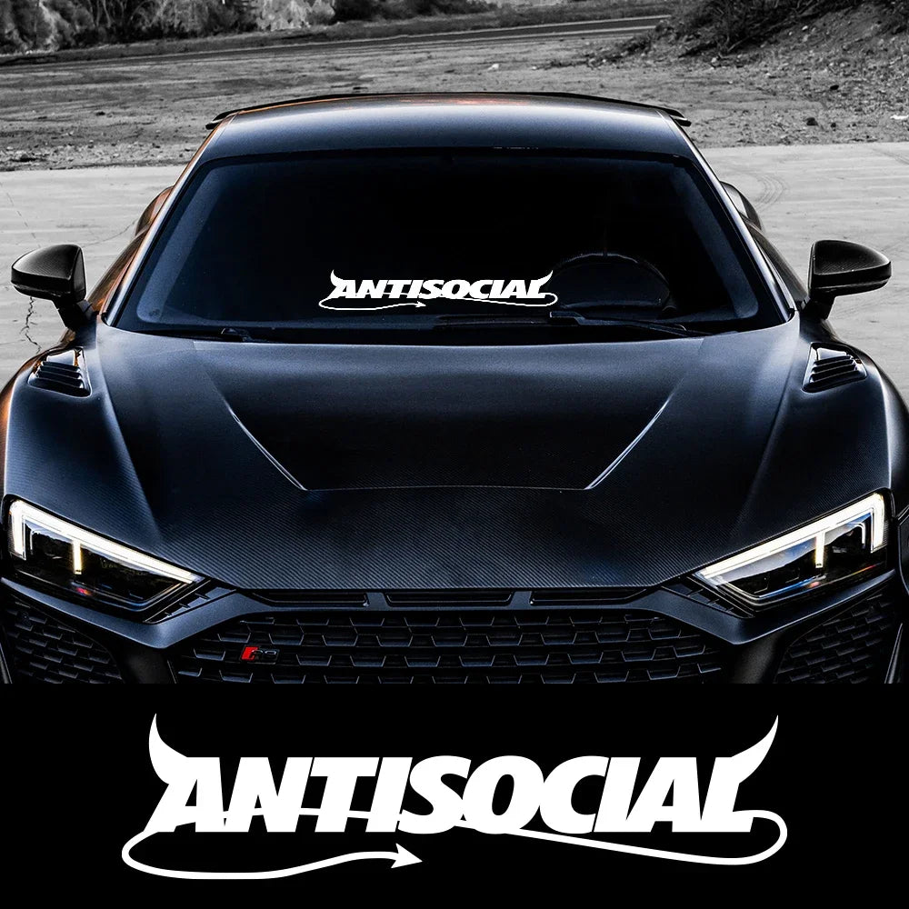 For VW Tesla Honda Toyota BMW Antisocial Windshield Sticker Body