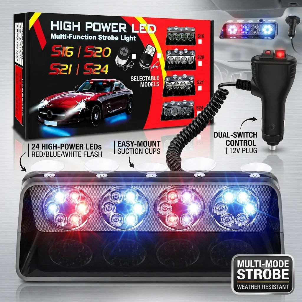 Head Suction Cup Emergency Strobe Power Flash Warning Beacon