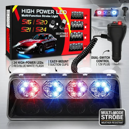 Head Suction Cup Emergency Strobe Power Flash Warning Beacon