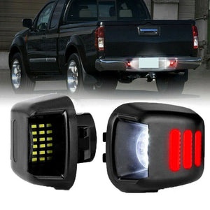 For Nissan Navara D40 2005-2016 2PCS Red Tube Smd License Plate