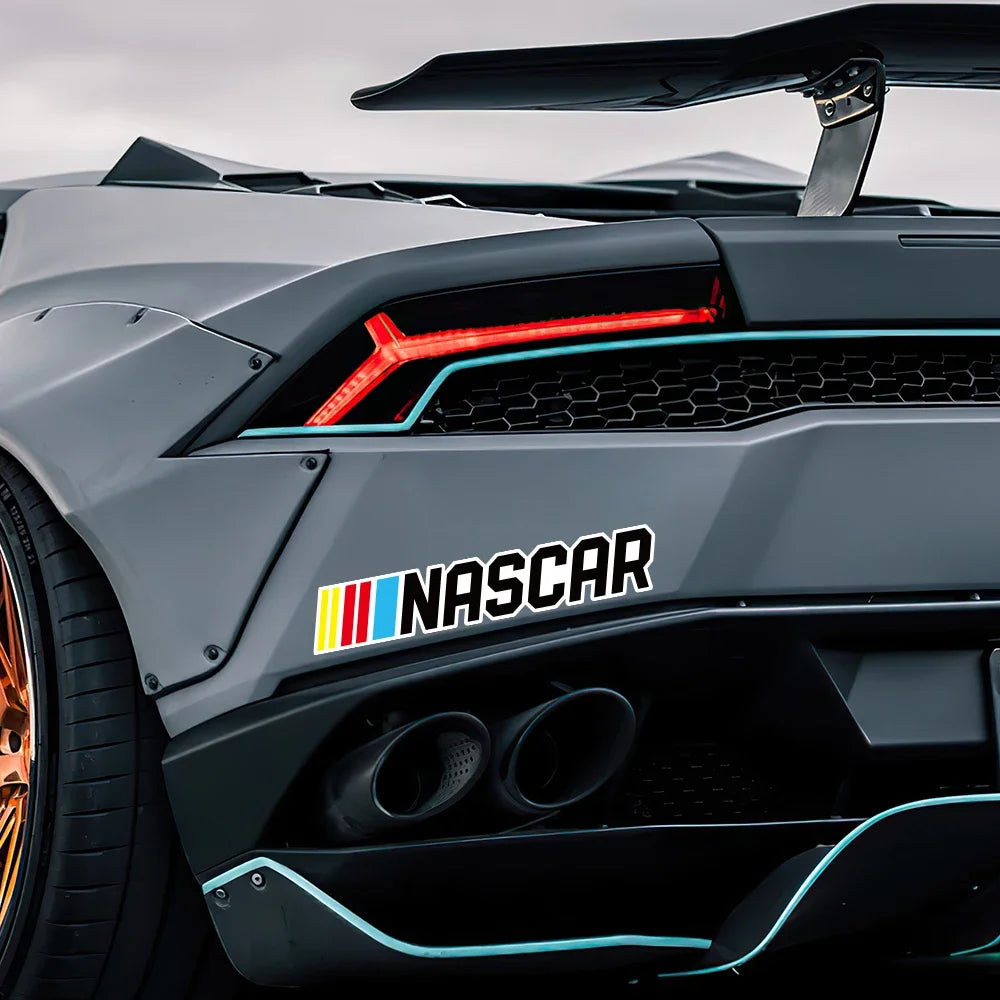 2PCS Nascar Racing Sticker Body Bumper Windows Motorcycle Laptop