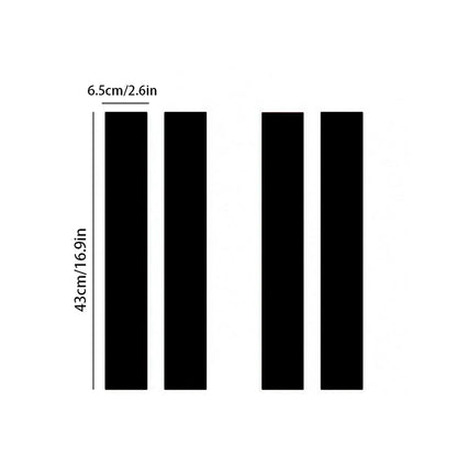 4PCS Racing Stripes Wheel Fender Decals Pvc Waterproof Stickers