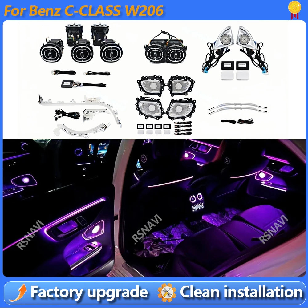 For Mercedes-Benz W206 C-class 4D Rotating Colors Ambient