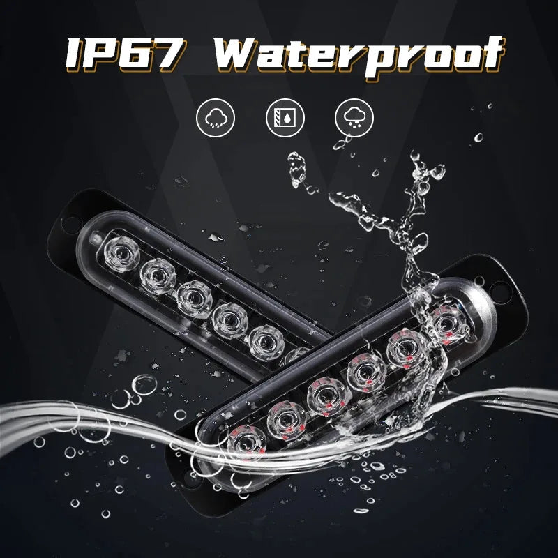 4PCS Grill Strobe Red Blue Emergency Remote Wireless Control