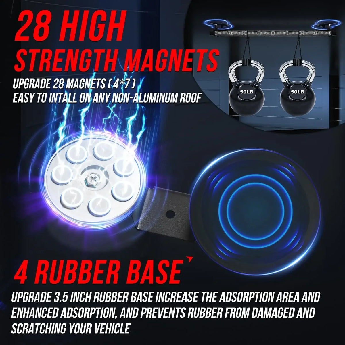 34inch Emergency Rooftop Strobe Bar Flashing Safety Traffic