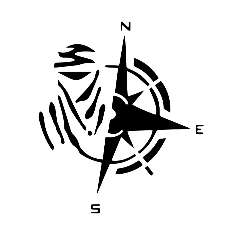 Sticker Creative Design Personality Fashion Compass