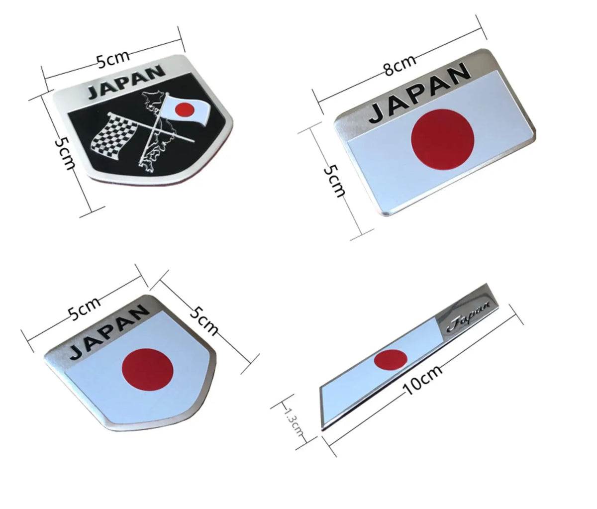For Toyota Honda Suzuki Nissan Mazda 3D Metal Japanese Flag