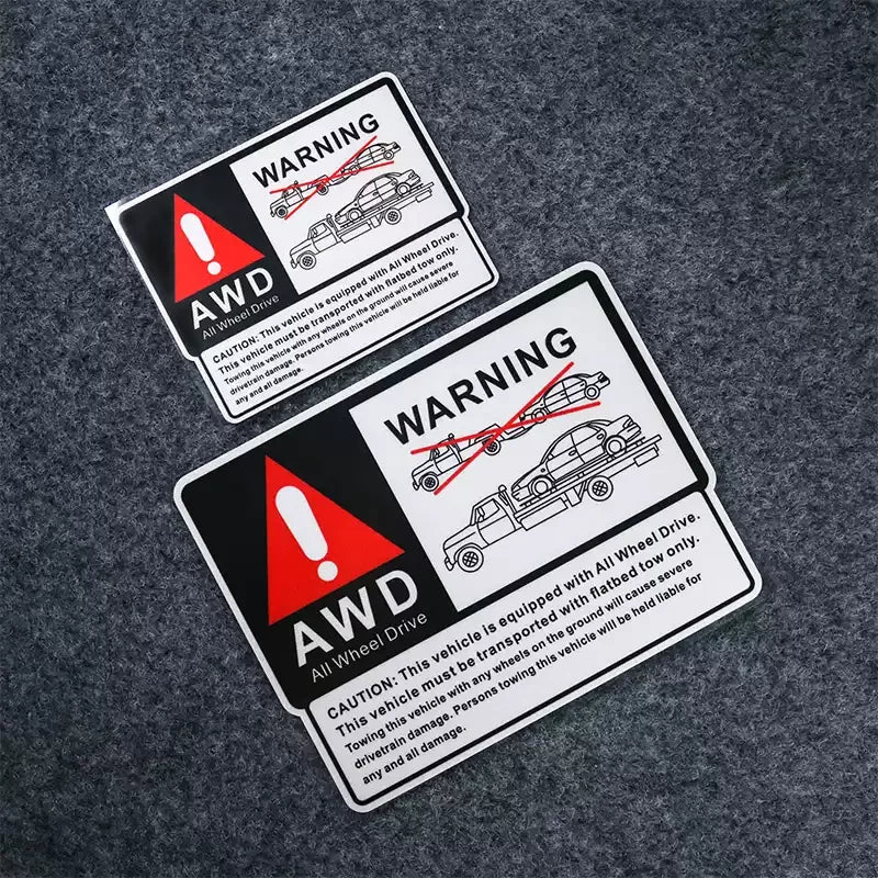 Warning Safety 4WD Sticker full-time four-wheel Drive Do Not