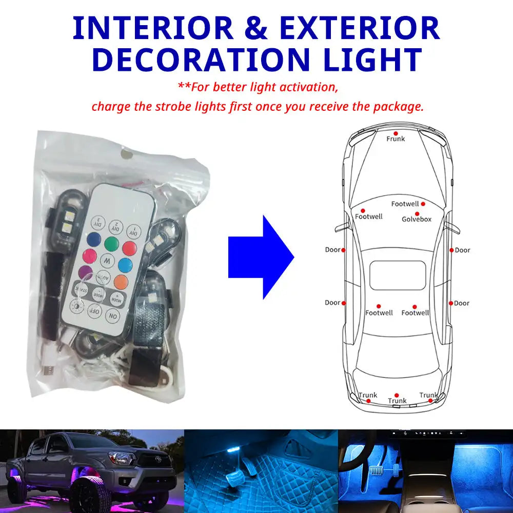 Remote Control Ambient RGB Wireless Rechargeable Footwell