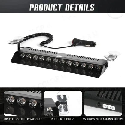 For Waterproof Emergency Strobe Windshield Trailer 1PC 12 Strobe