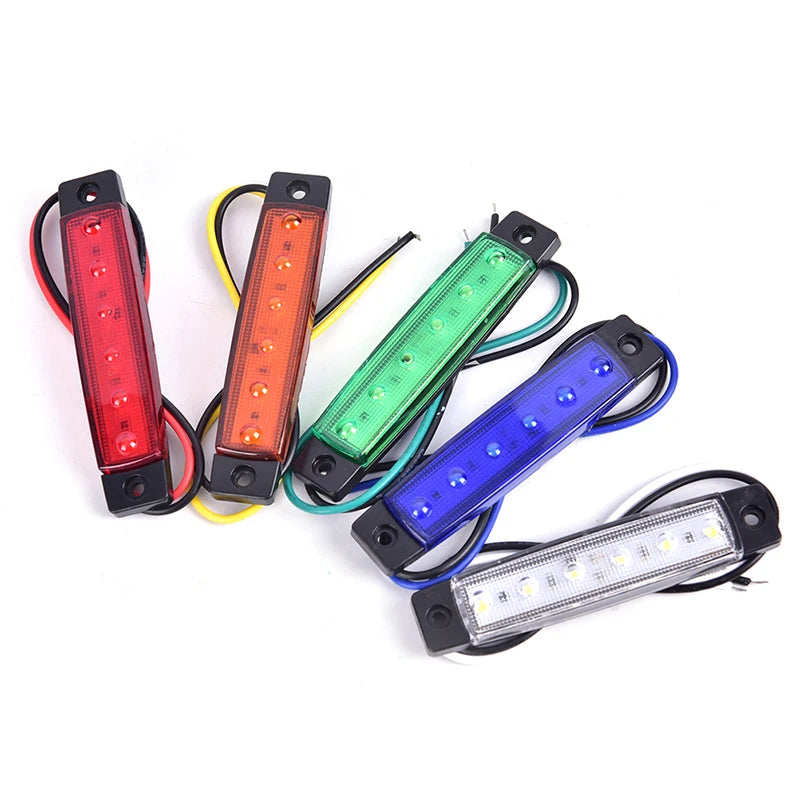 1PC 12V 6leds Lorry Side Marker Indicator Low Trailer
