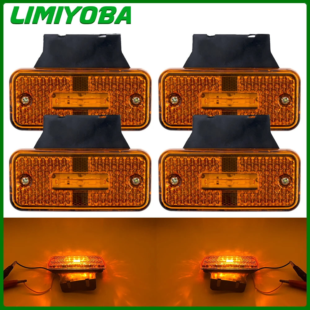 4PCS 12V 24V Side Marker External Squarde Warning Tail