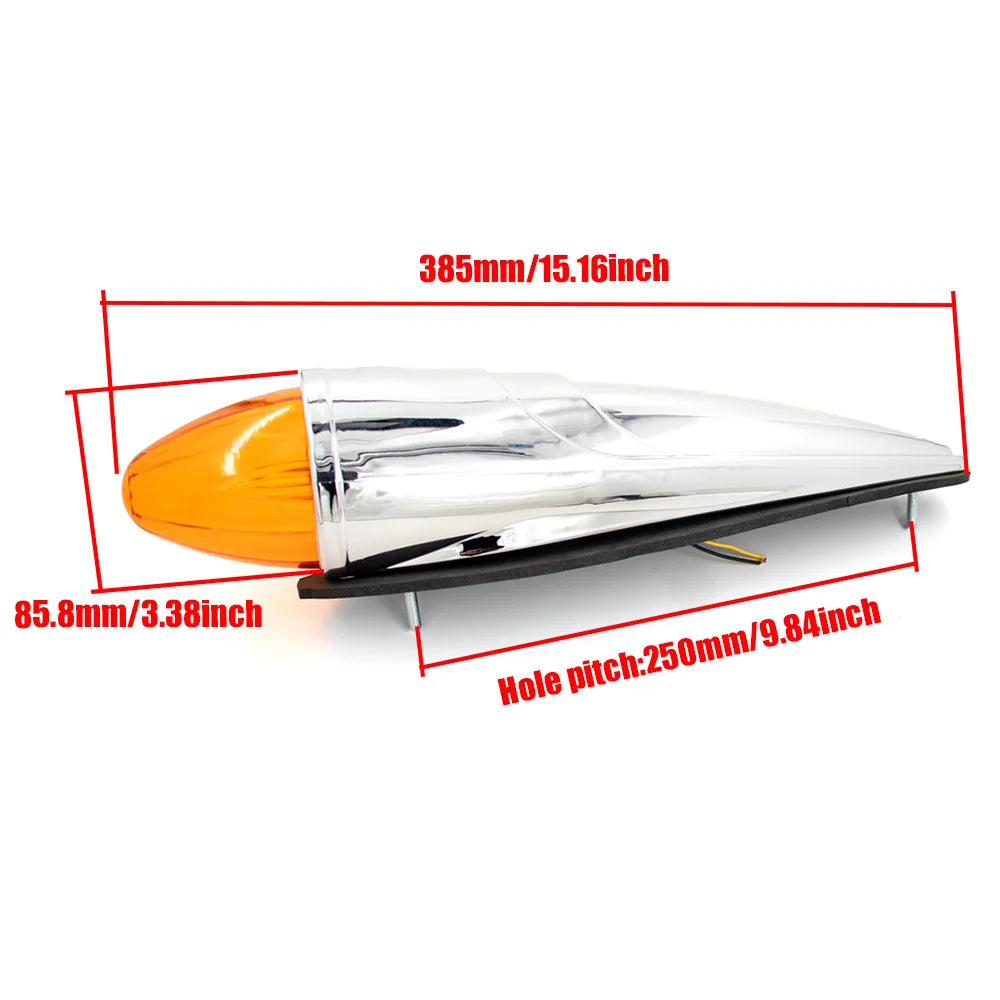 For Pickup 1PC 12V 24V 18LED Yellow Cover Electroplated Shell