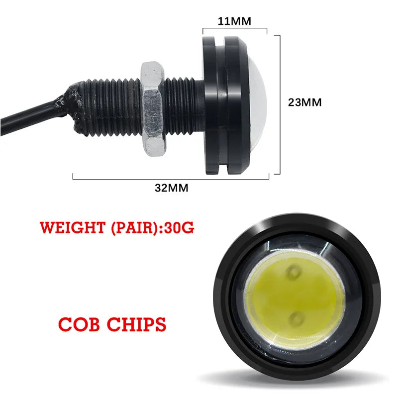 2PCS Strobe Hawkeye Grille Signal 18MM Eagle Eye Drl