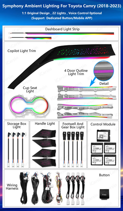 For Toyota Camry 2018-2023 Atmosphere Strip Icarsin Upgrade