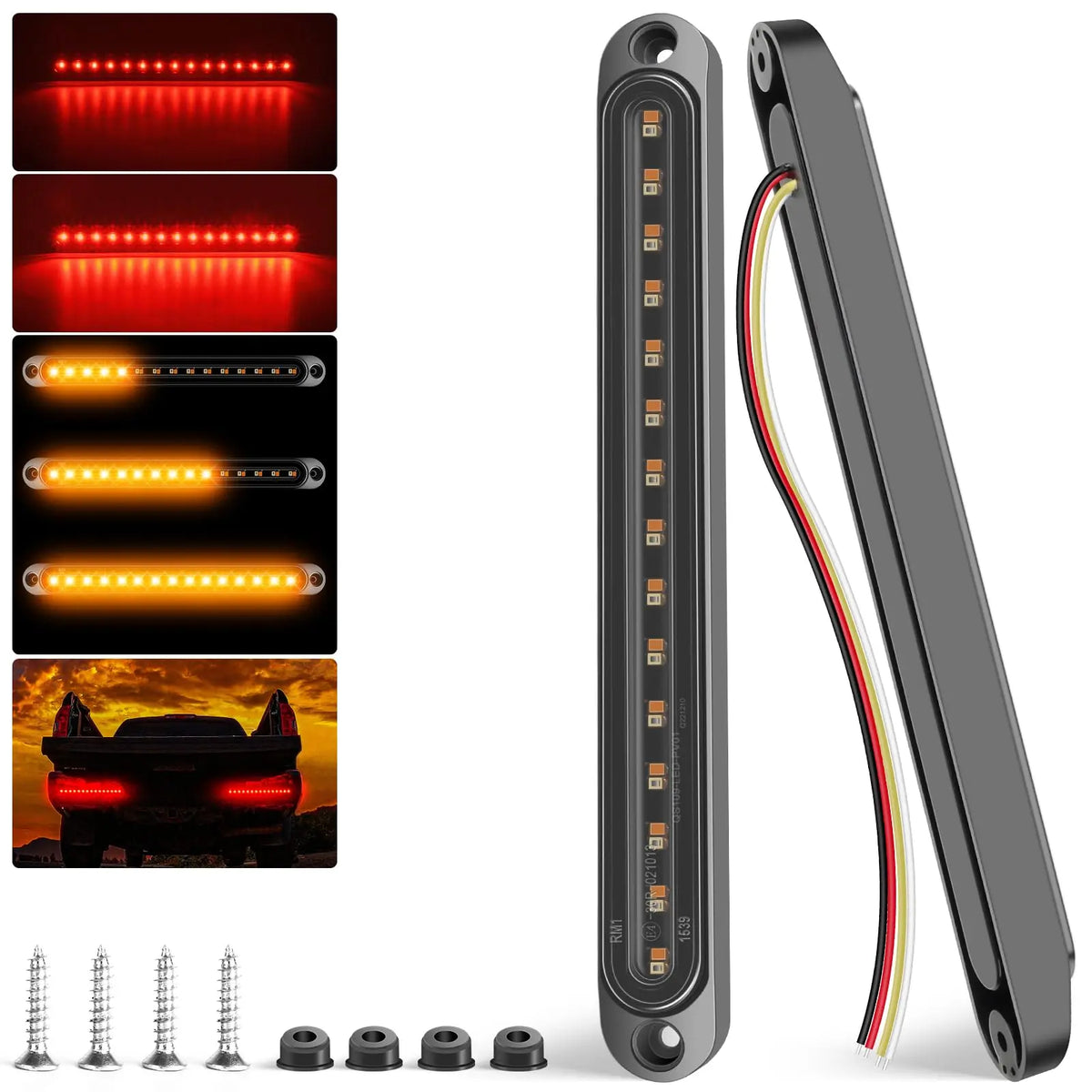 For Pickup Golf Cart Offroad 2PCS Brake Stop Flowing Turn Signal