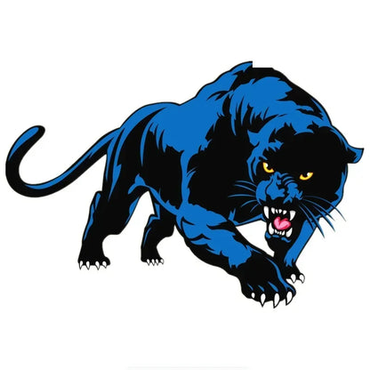 13CM Blue Panther Print Personality Cover Scratches Pvc Sticker