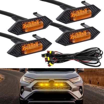 For Toyota RAV4 2019 2020 2021 4PCS Amber Raptor Grille Front