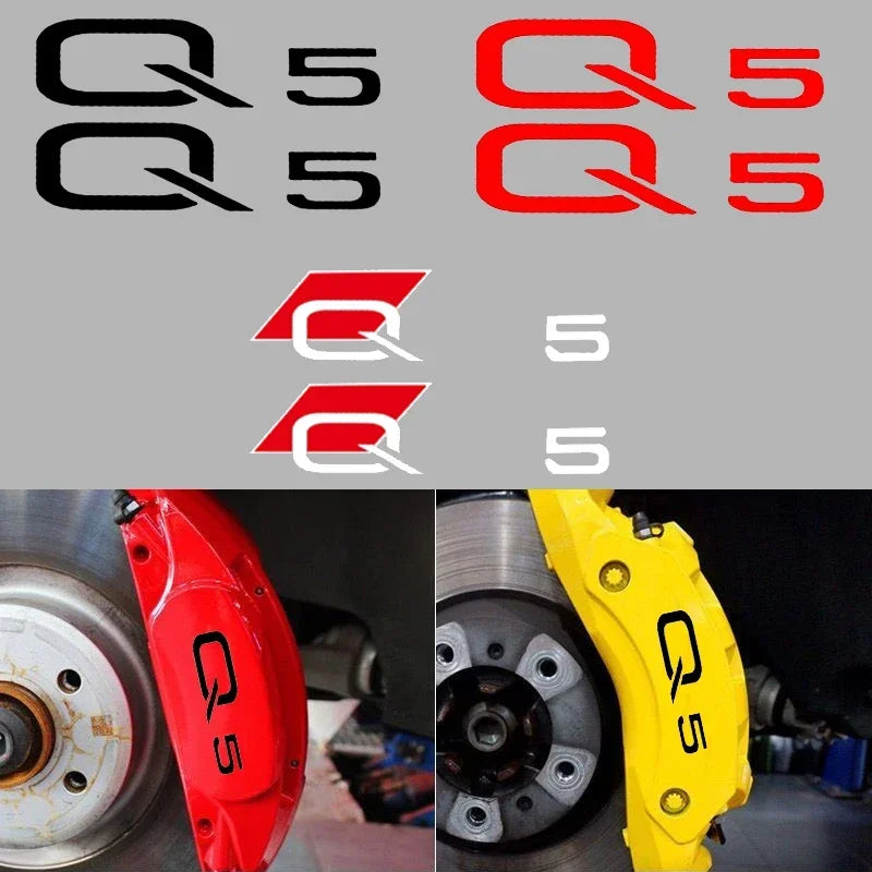 For Audi Q5 Logo Tire Brake 6PCS Decals Caliper Sticker Cover