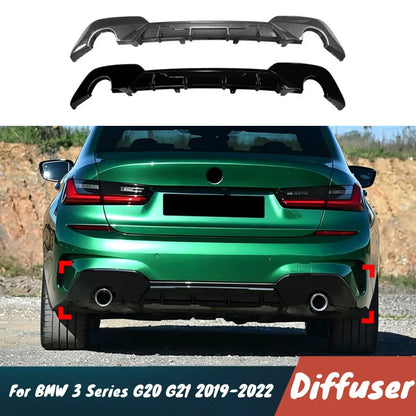 For BMW 3 Series G20 G21 2019-2022 Rear Bumper Diffuser Spoiler