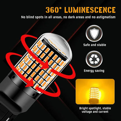 2000LM 1156 ba15s bau15d 7443 W21W Bulb 12V 144SMD
