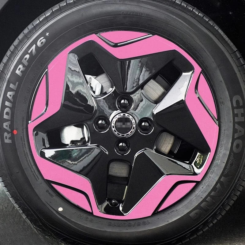For BYD Dolphin Contour-Cut Wheel Decals Rainbow Laser