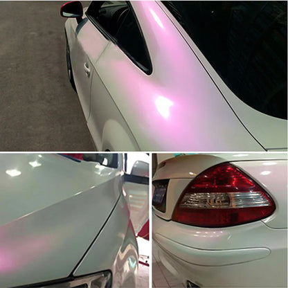 Premium Glossy Chameleon Pearl White Vinyl Sticker Bubble Air