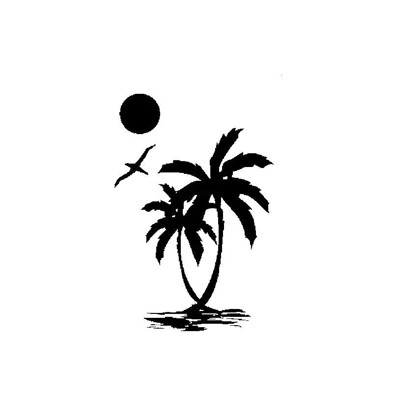 Stickers Interesting Sun Palm Tree Beach Vinyl Decals Motorcycle