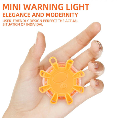 2PCS 8LED Emergency Strobe Disc Flares Safety Beacon Magnetic